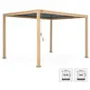 SWEEEK Pergola Bioclimatique coloris bois clair - Triomphe - 3x4m aluminium à lames orientables