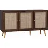 SWEEEK Buffet de rangement cannage couleur bois foncé - bohème