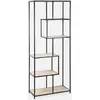 SWEEEK Etagère bibliothèque industrielle métal et effet bois 6 niveaux Loft