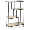 SWEEEK Etagère bibliothèque industrielle métal et effet bois 4 niveaux Loft