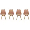 SWEEEK Lot de 4 chaises scandinaves pieds bois de hêtre chaises 1 place vieux rose