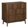 SWEEEK Commode de rangement décor bois de noyer. 3 tiroirs