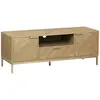 SWEEEK Meuble TV décor chevrons effet bois 2 portes 1 tiroir 120cm Budapest