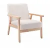 SWEEEK Fauteuil scandinave en bois et tissu bouclette Isak L 64 x P 695 x H 73cm