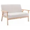 SWEEEK Banquette canapé en bois et tissu bouclette. Isak. L 114 x P 69.5 x H 73cm