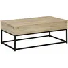 SWEEEK Table basse industrielle métal et effet bois avec plateau relevable