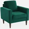 SWEEEK Fauteuil scandinave en velours vert anglais