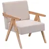 Nordlys Fauteuil de Salon Scandinave avec Structure Bois et Tissu