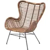 Nordlys Fauteuil en Metal et Rotin Naturel Marron JAKARTA