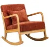 Nordlys Rocking chair en bois massif et tissu terracotta