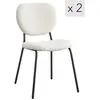 3S. x Home Nordlys - Lot de 2 Chaises de Salle a Manger Scandinaves Capitonnees Metal