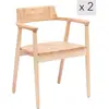 Nordlys Lot de 2 Chaises de Salle a Manger Scandinave en Bois Massif CORDOBA