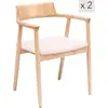 Nordlys - Lot de 2 Chaises de Salle a Manger Scandinave en Bois Massif