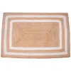 Tapis rectangulaire en jute naturelle tissé marron 120 x 80 cm