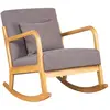 Nordlys Rocking chair en bois massif et tissu gris