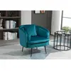 3S. x Home Fauteuil de salon design pieds en métal Bleu