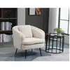 3S. x Home Fauteuil de salon design pieds en métal Blanc