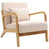 3S. x Home Fauteuil en bois massif Beige