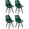 3S. x Home Lot de 4 chaises scandinaves Pieds en bois Vert