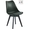 3S. x Home Lot de 4 chaises scandinaves Pieds en bois Noir