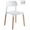 3S. x Home Lot de 4 chaises scandinaves Blanches