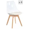 3S. x Home Lot de 4 chaises scandinaves pieds en bois Beige