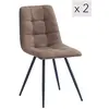 Nordlys Lot de 2 chaises capitonnées en métal marron
