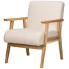 3S. x Home Fauteuil de Salon Scandinave avec Structure Bois LOUIS-BLANC