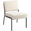 Nordlys Fauteuil de salon en métal et bouclettes blanches