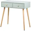 Nordlys Console scandinave en bois avec 2 tiroirs vert menthe