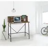 3S. x Home Bureau en métal noir et en bois marron de Style Industriel