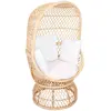 Nordlys Fauteuil oeuf en rotin naturel et tissu beige