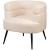 Nordlys Fauteuil de salon en métal et bouclettes blanches