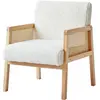 Nordlys Fauteuil de salon en cannage et bouclettes blanches
