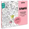 Poster Géant à colorier KAWAI by OMY - 100x70cm