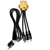 Câble de charge YELLO KOKO USB-A+C vers USB-C/Micro/Light 1m girafe