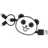 Câble trio YELLO KOKO USB vers USB-C/Micro/Ligthning 1M Panda