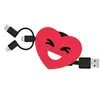 Câble trio YELLO KOKO USB vers USB-C/Micro/Ligthning 1M Coeur