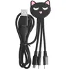 Bigben Connected Câble de charge universel 3 en 1 Yello koko Andy 1 m Chat Noir