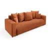 Nazar Canapé droit convertible 3 places en tissu terra