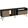 Concept-Usine BAYLEE - Meuble TV industriel bois et noir avec rangement 180 cm