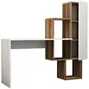 Concept-Usine Turku - Bureau Fonctionnel 6 Rangements - Bois Et Blanc
