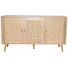Concept-Usine Buffet Effet Bois Et Cannage 3 Portes 120 Cm Cange