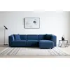 CONCEPT USINE Monroe - Canapé modulable 4 places: canapé droit 3 places + 1 pouf velours côtelé bleu