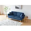 CONCEPT USINE Hoga - Canapé scandinave 3 places en velours côtelé bleu