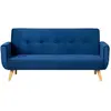 CONCEPT USINE MALMO - Canapé scandinave convertible 3 places velours bleu nuit