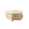 Concept-Usine RIBE - Table basse en bois effet pierre et plateau en verre