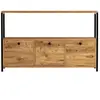 CONCEPT USINE DRAGOR - Buffet 3 portes style industriel bois/noir