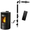 SANNOVER Poêle à granulés étanche Azora 11,6 kW Noir + Kit d'installation