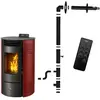 SANNOVER Poêle à granulés étanche Azora 11,6 kW Bordeaux + Kit d'installation